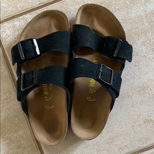 Birkenstock Arizona black suede sandals